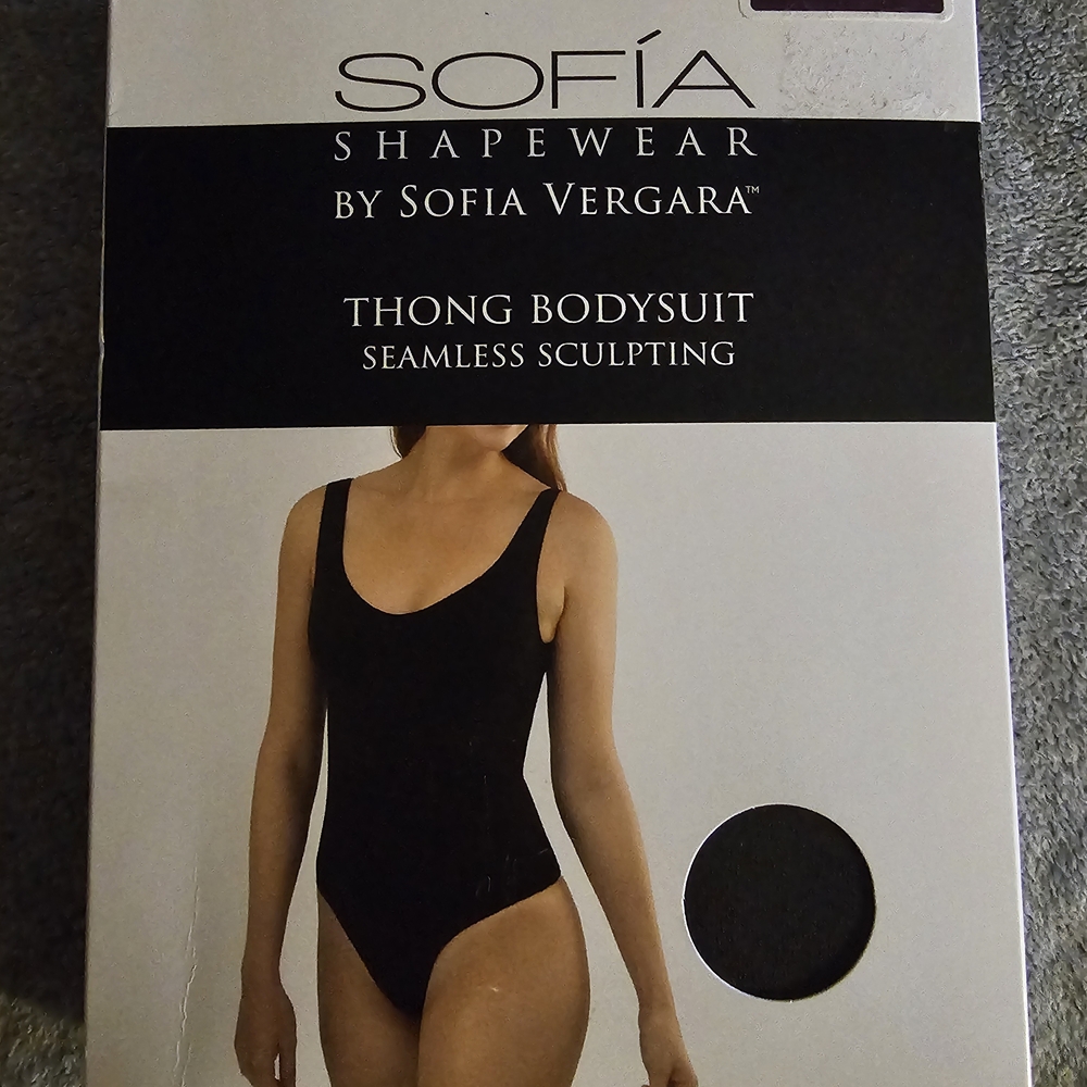 Sofia by Sofia Vergara Black Thong Bodysuit